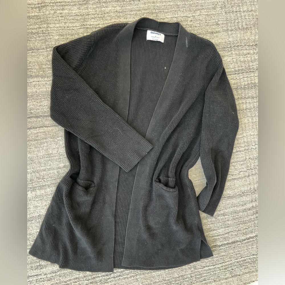 Old Navy Gray Ribbed Knit Cardigan